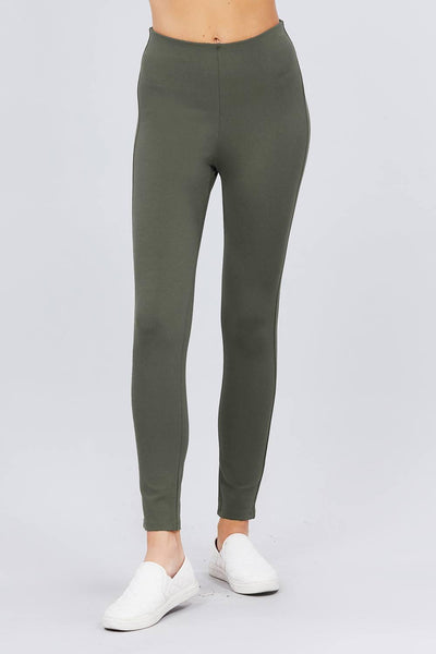 Waist Elastic Band Ponte Pants - AMIClubwear