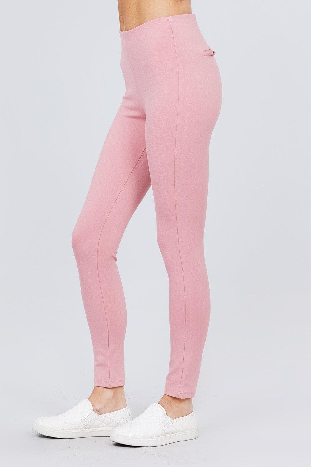 Waist Elastic Band Ponte Pants - AMIClubwear