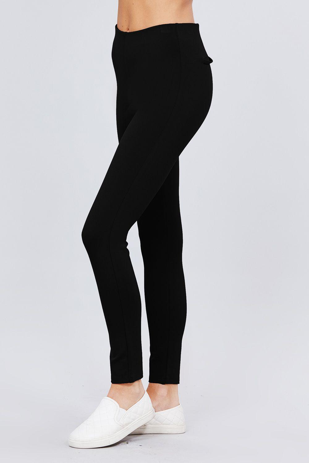 Waist Elastic Band Ponte Pants - AMIClubwear