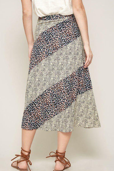 A Floral-print Woven Midi Skirt - AMIClubwear