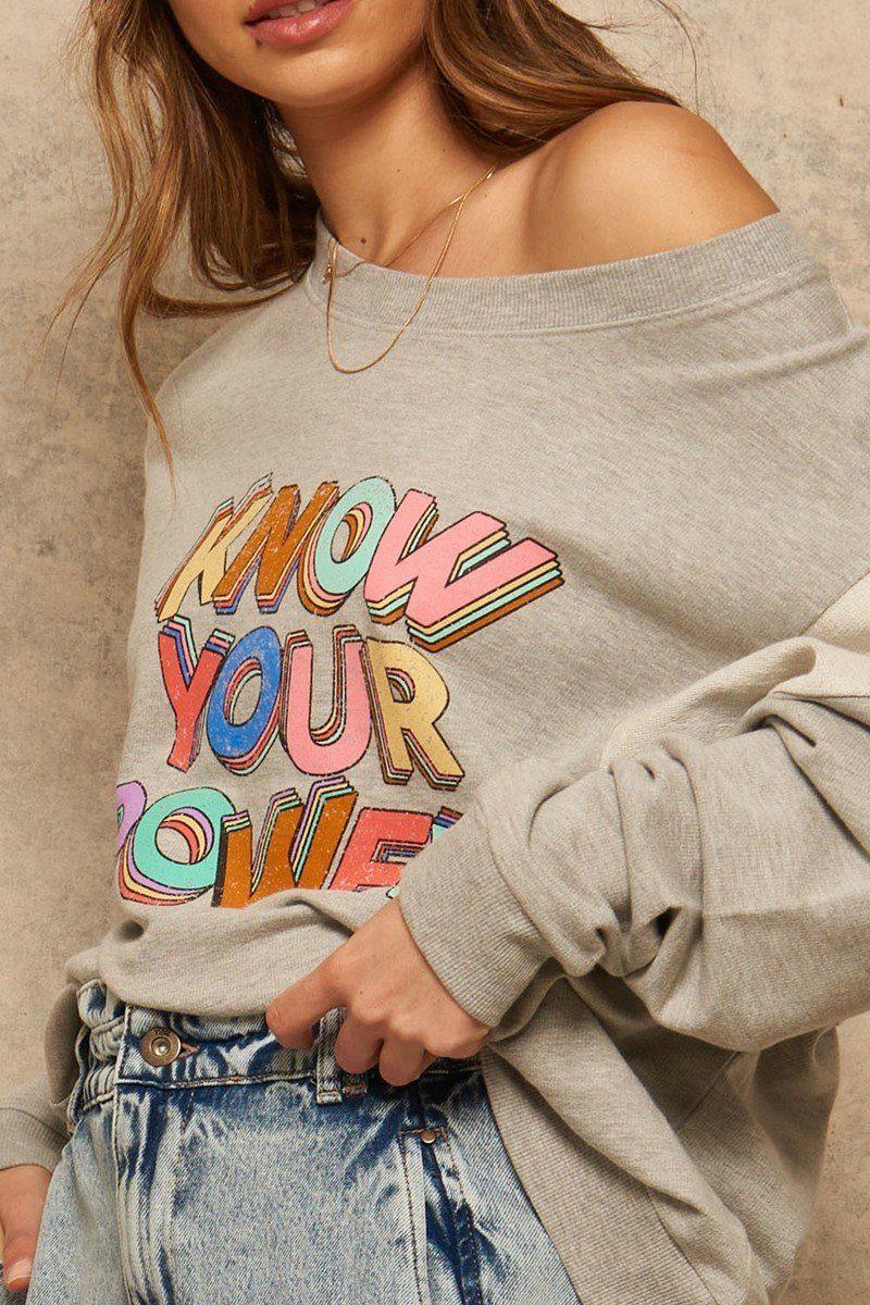 A French Terry Knit Graphic Sweatshirt - AMIClubwear