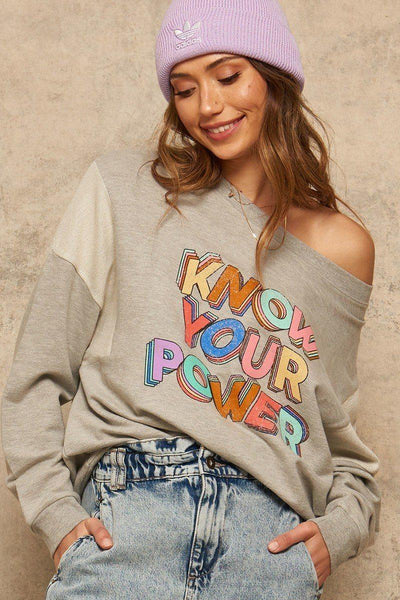 A French Terry Knit Graphic Sweatshirt - AMIClubwear