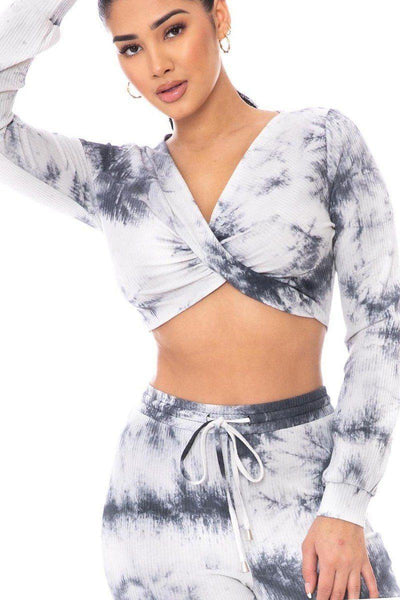 Tie Dye Ribbed Sweater Set - AMIClubwear