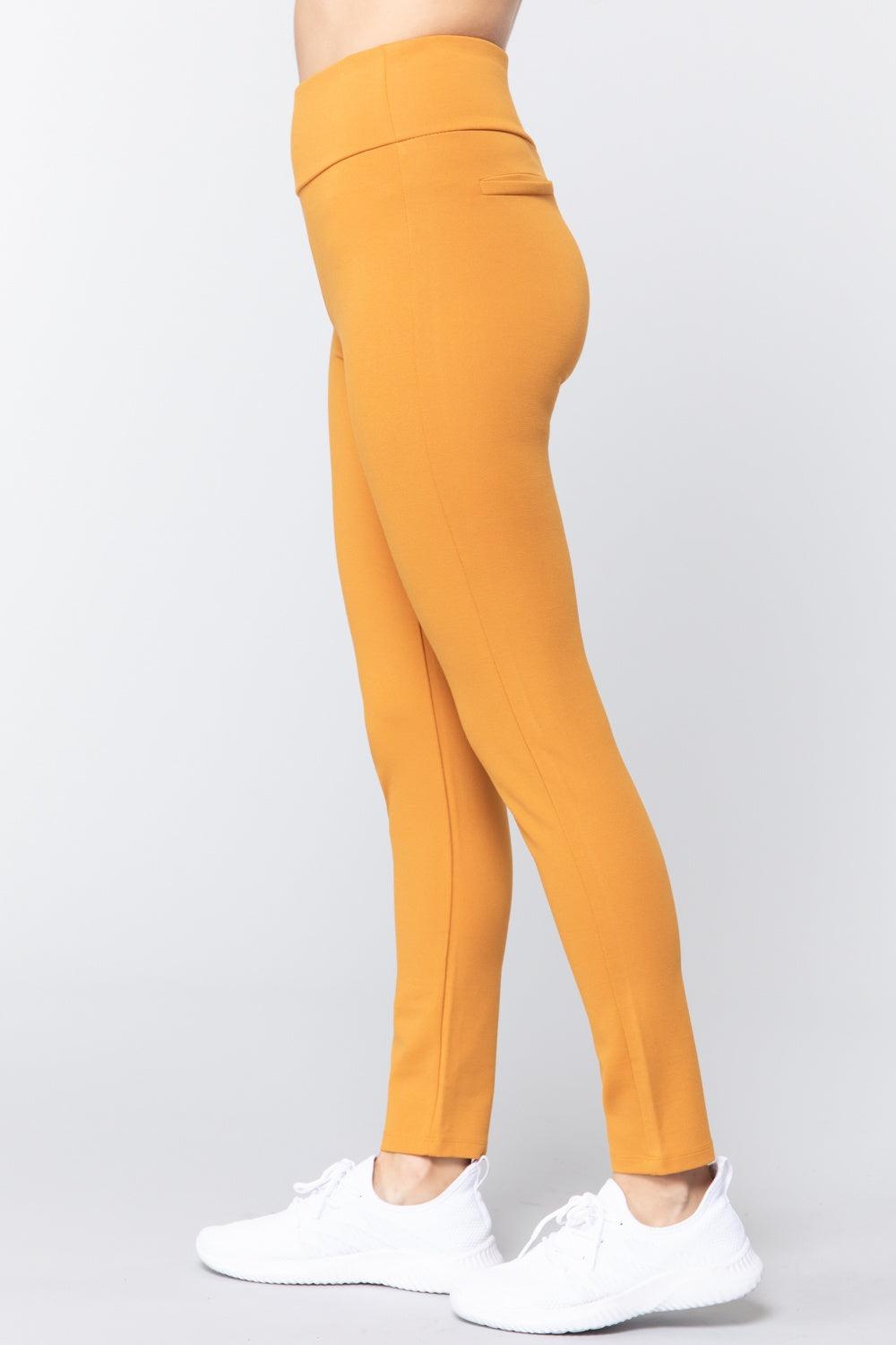 Waist Band Long Ponte Pants - AMIClubwear