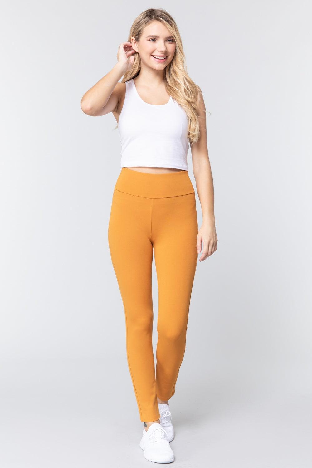 Waist Band Long Ponte Pants - AMIClubwear