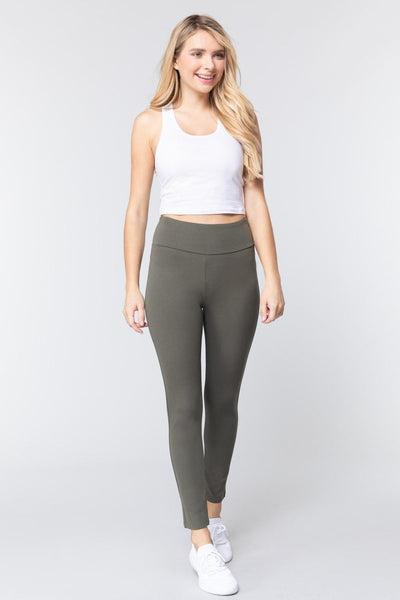 Waist Band Long Ponte Pants - AMIClubwear