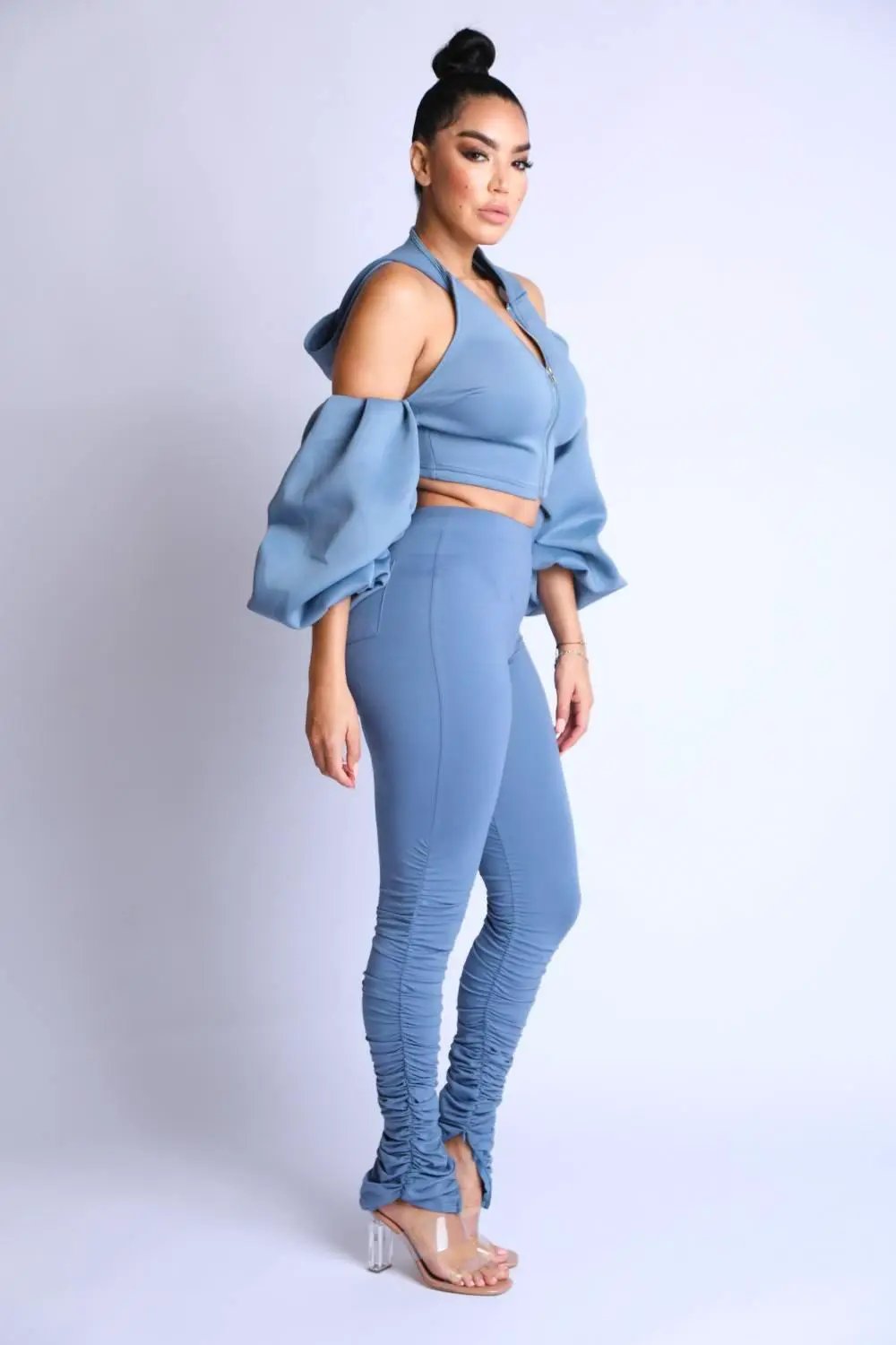 Puff Sleeve Hoodie Set