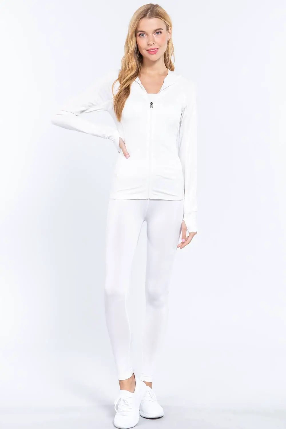 Long Slv Hoodie Workout Track Jacket