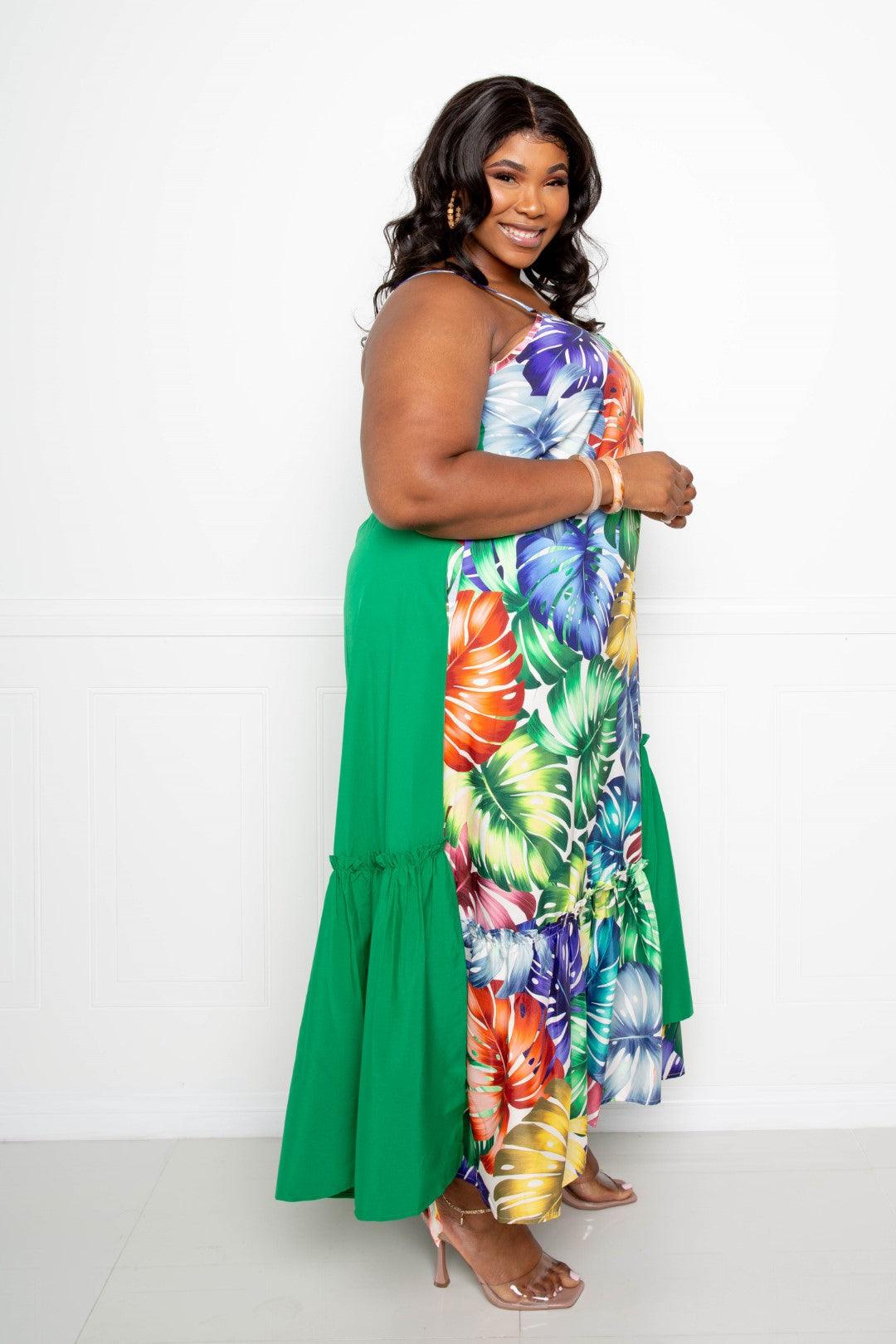 Splice Tropical Dress - AMIClubwear