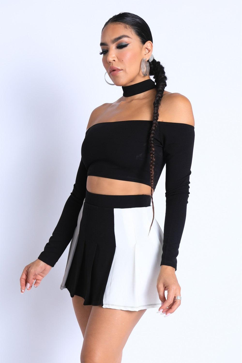 Choker Off-shoulder Top Set - AMIClubwear