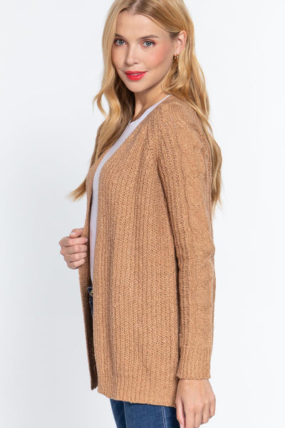 Long Slv Open Front Sweater Cardigan - AMIClubwear