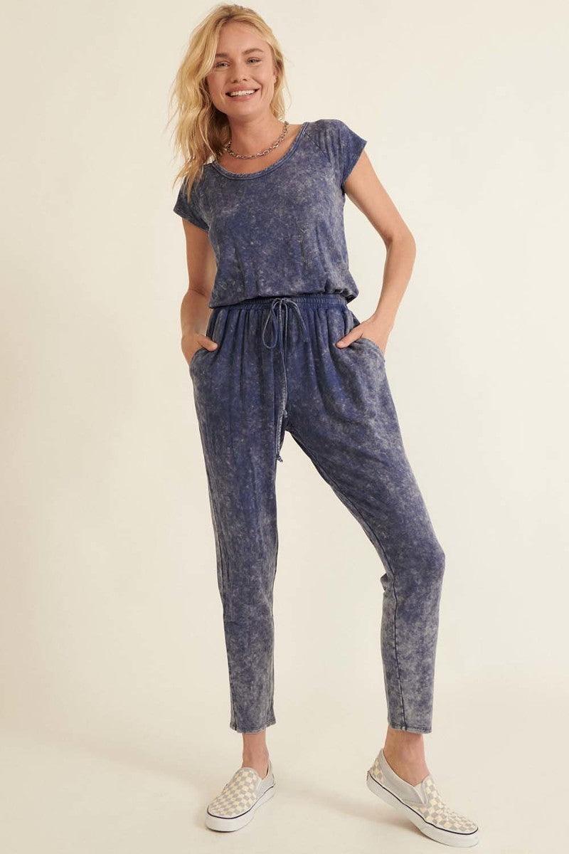 Mineral Washed Finish Knit Jumpsuit - AMIClubwear