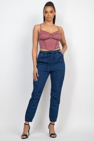 Bustier Sleeveless Ribbed Top