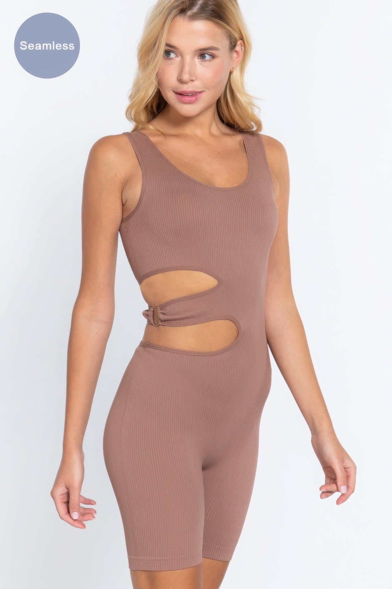 Suave Cut-out Seamless Romper - AMIClubwear