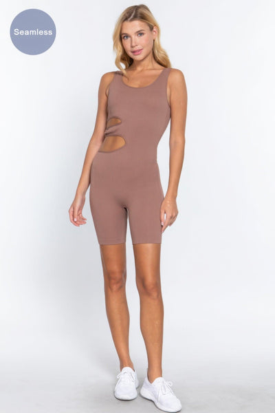 Suave Cut-out Seamless Romper - AMIClubwear