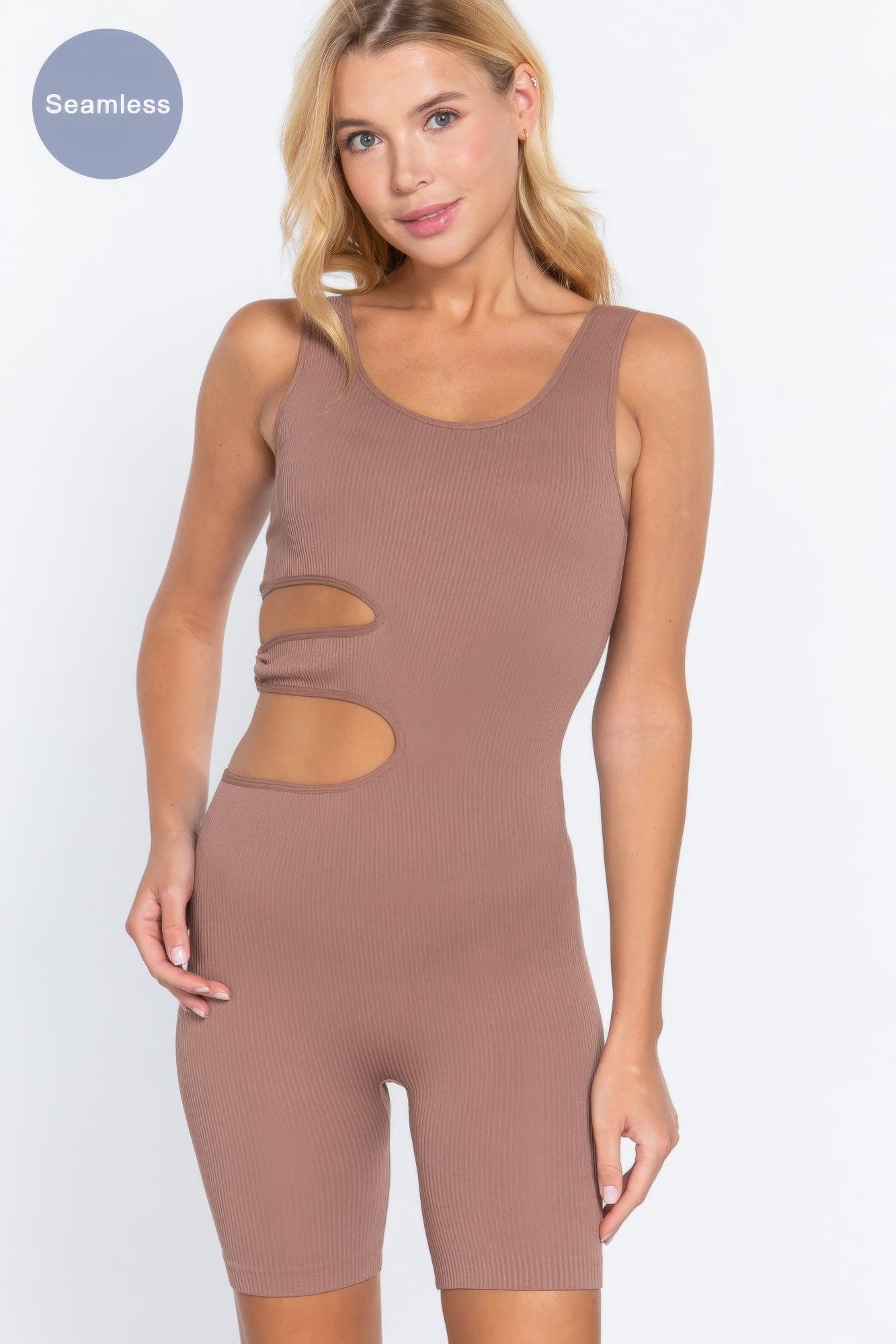 Suave Cut-out Seamless Romper - AMIClubwear