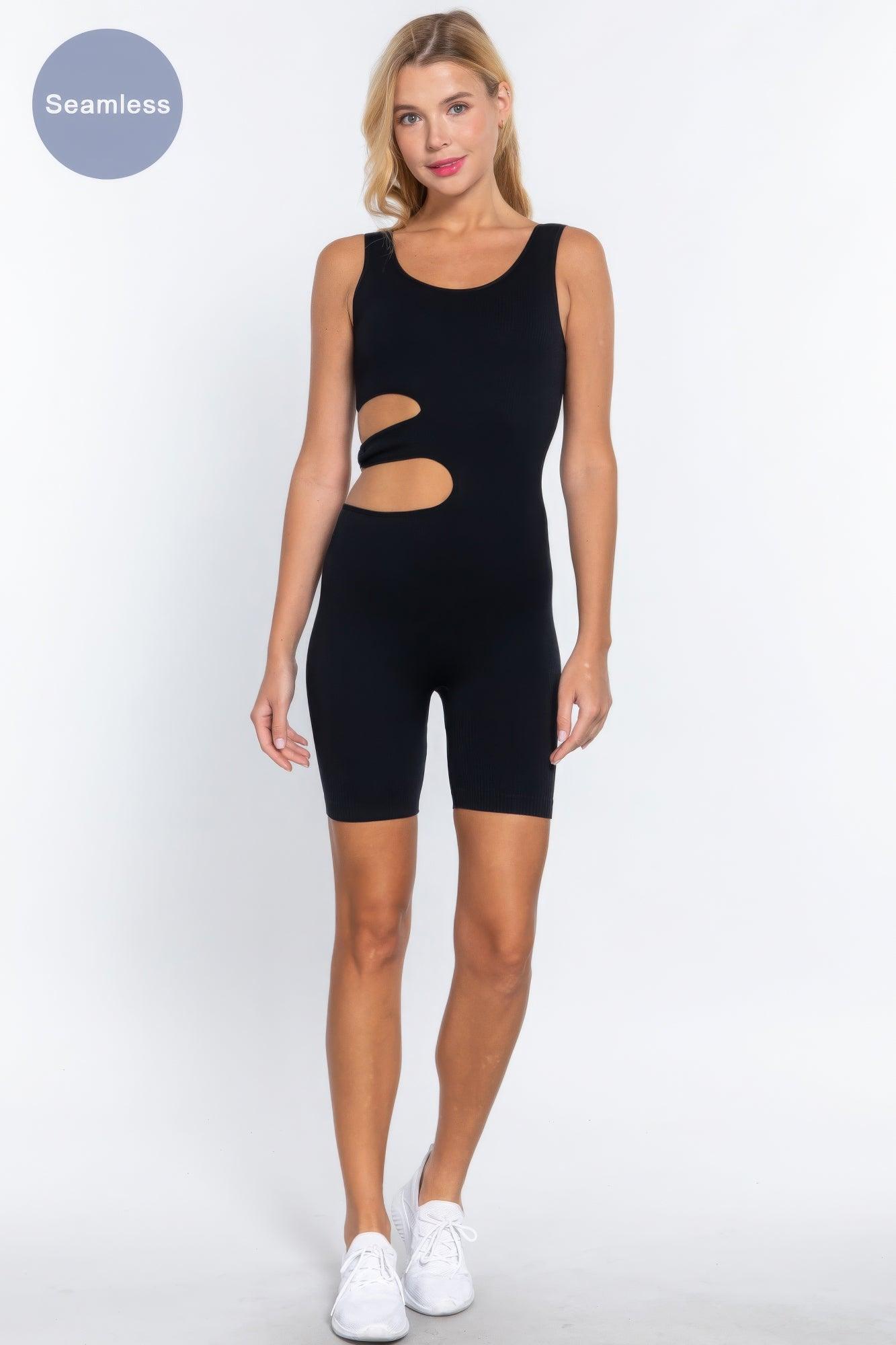 Suave Cut-out Seamless Romper - AMIClubwear