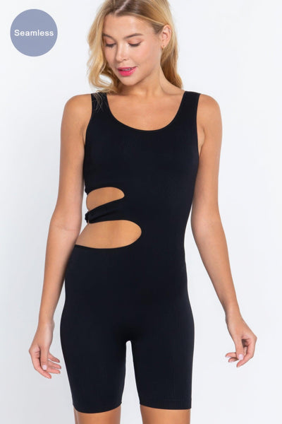 Suave Cut-out Seamless Romper - AMIClubwear