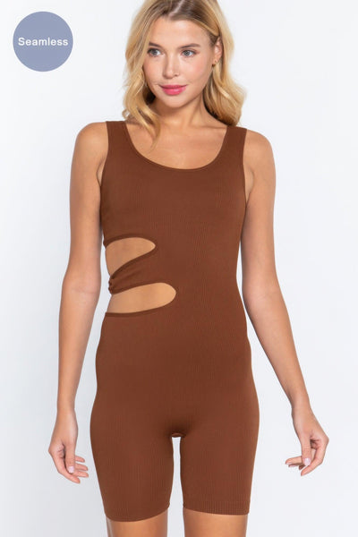 Suave Cut-out Seamless Romper - AMIClubwear