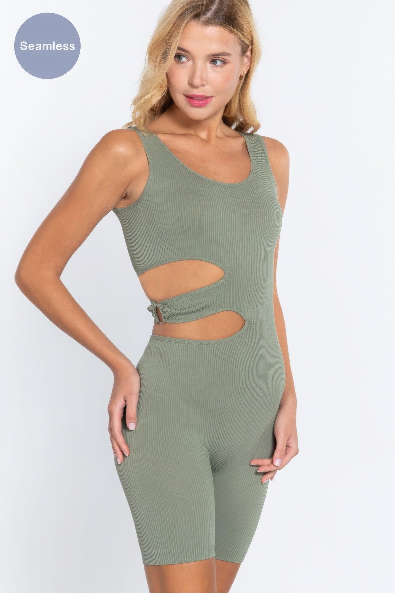 Suave Cut-out Seamless Romper - AMIClubwear