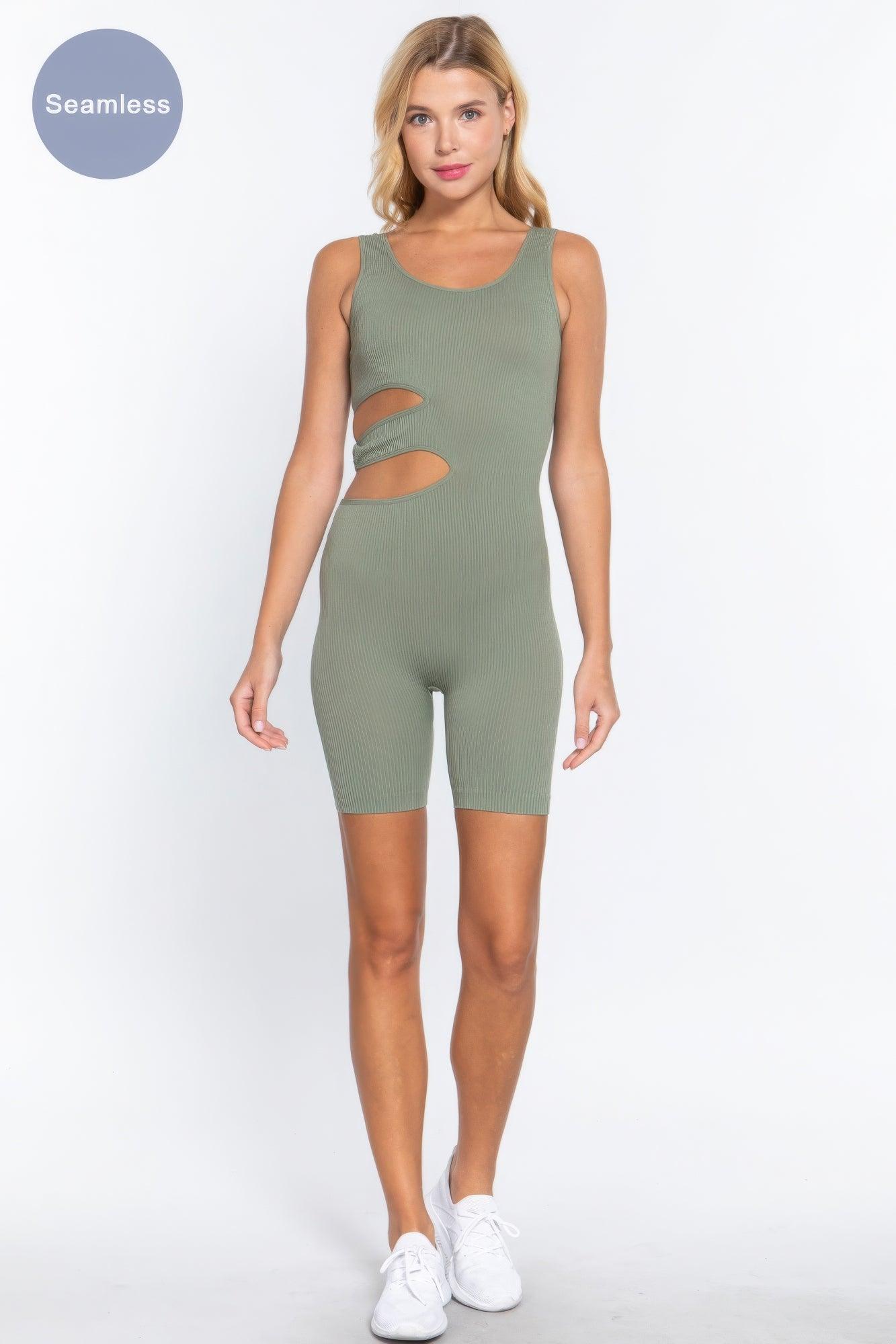 Suave Cut-out Seamless Romper - AMIClubwear