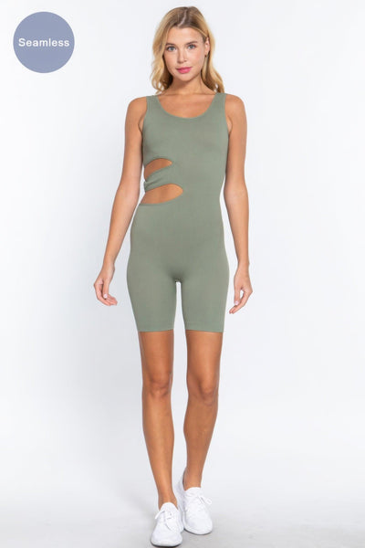 Suave Cut-out Seamless Romper - AMIClubwear