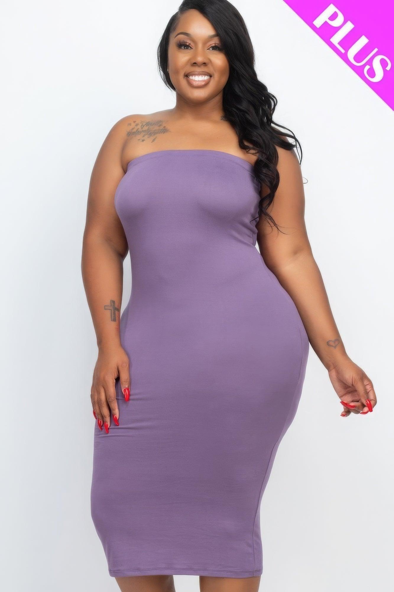 Plus Tube Bodycon Dress - AMIClubwear