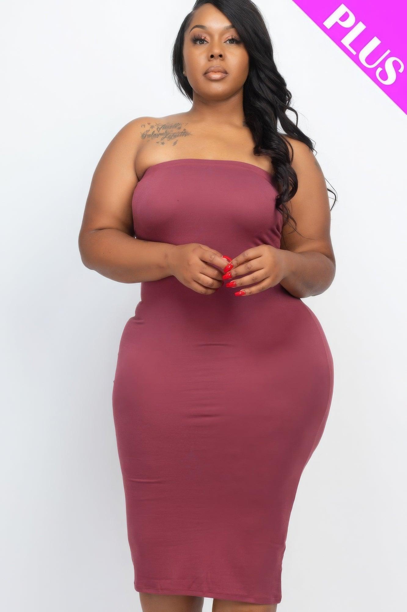 Plus Tube Bodycon Dress - AMIClubwear