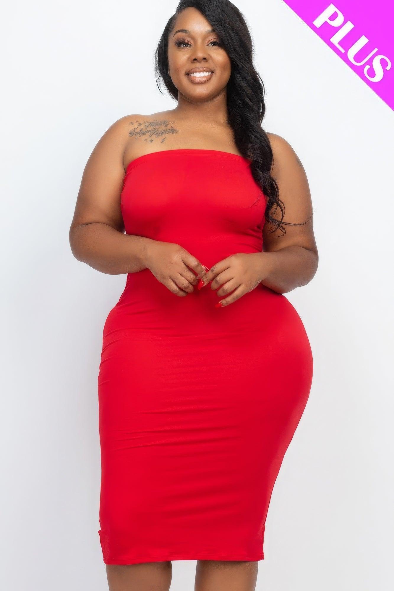 Plus Tube Bodycon Dress - AMIClubwear