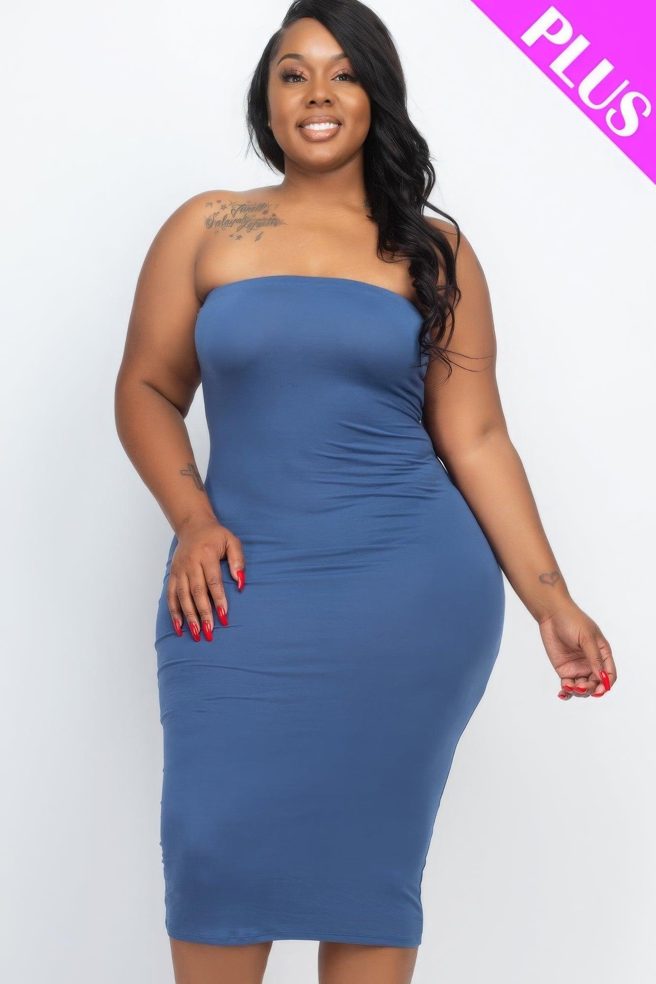 Plus Tube Bodycon Dress - AMIClubwear