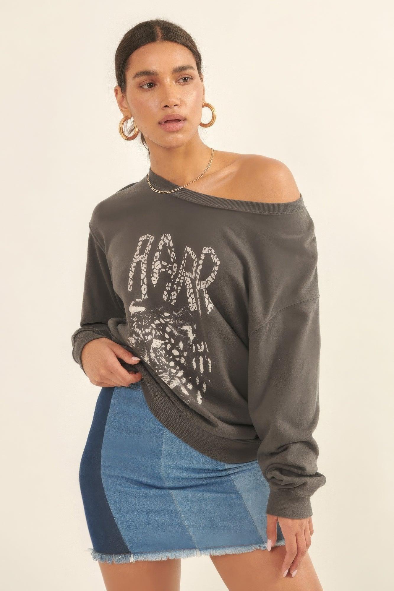 A Garment Dyed French Terry Graphic Sweatshirt - AMIClubwear