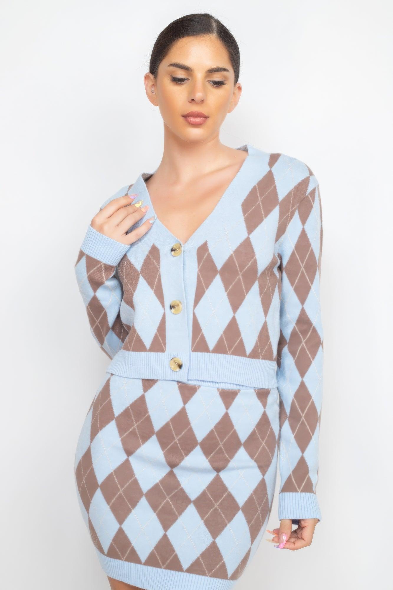 Diamond Button-front Cardigan Top - AMIClubwear