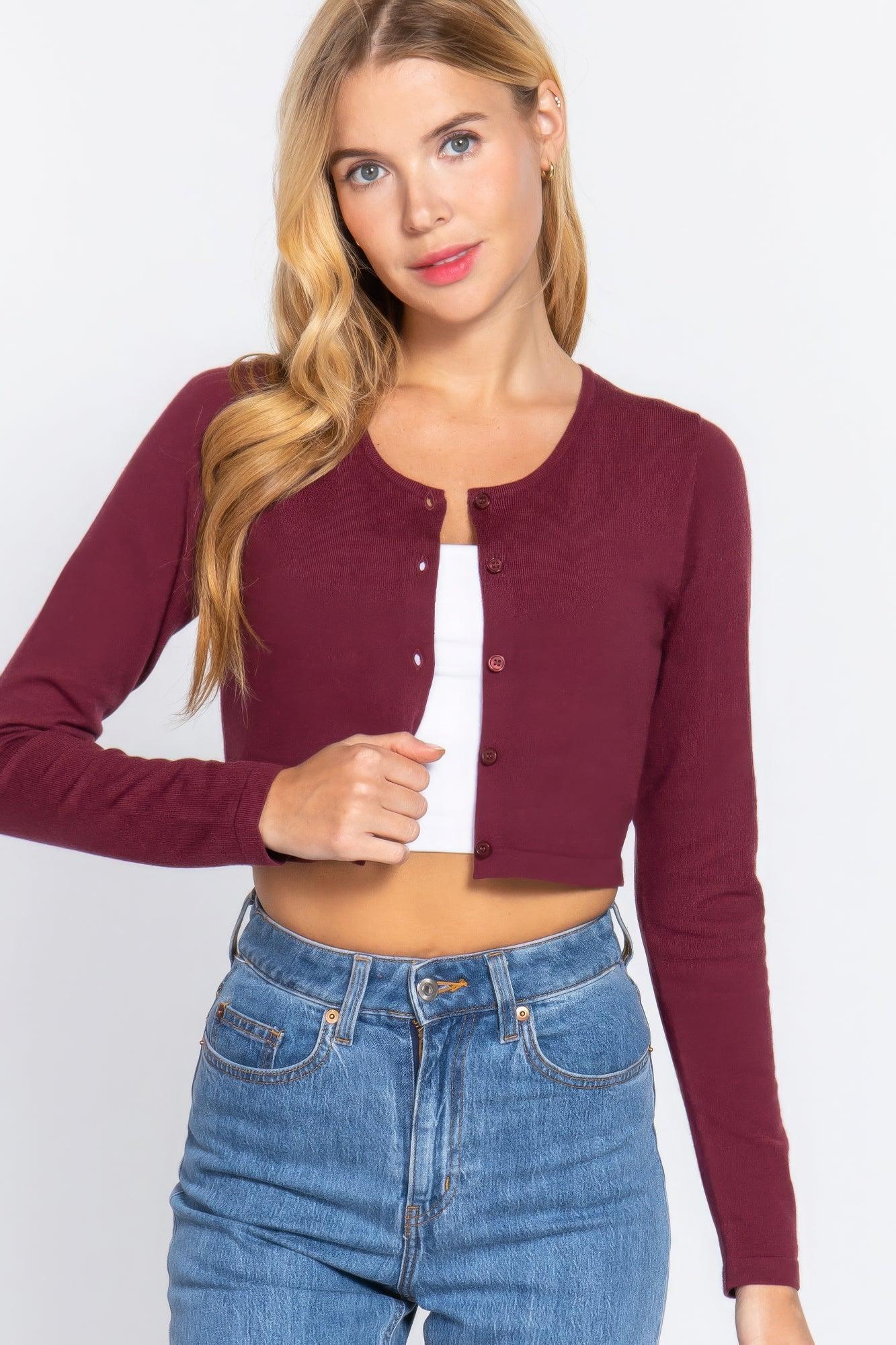 Long Slv Round Neck Viscose Sweater - AMIClubwear