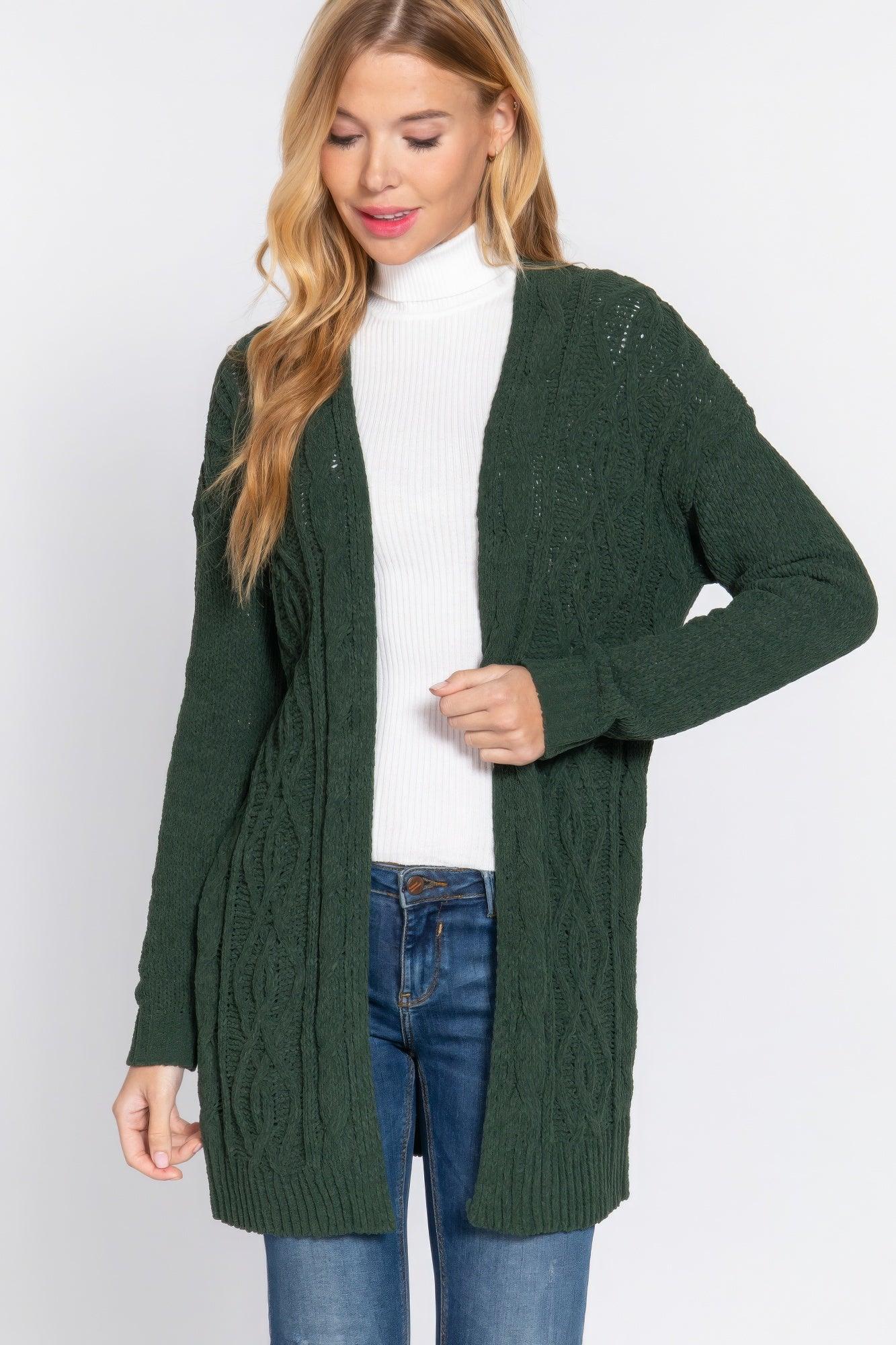 Chenille Sweater Cardigan - AMIClubwear