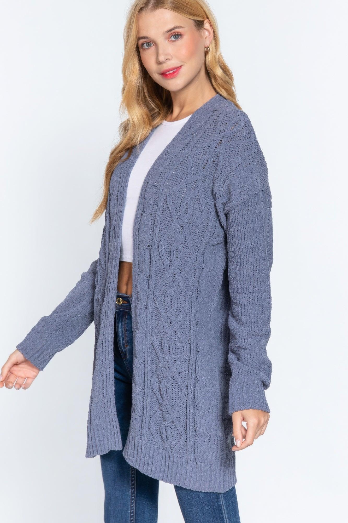 Chenille Sweater Cardigan - AMIClubwear