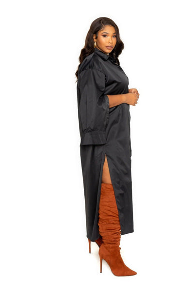 Cape Sleeve Shirt Dress - AMIClubwear