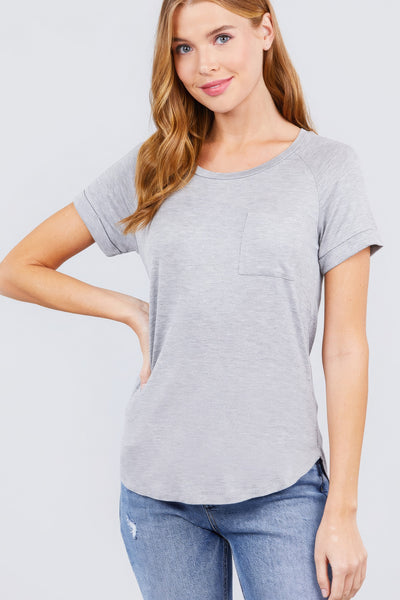 Short Raglan Slv Rayon Jersey Top