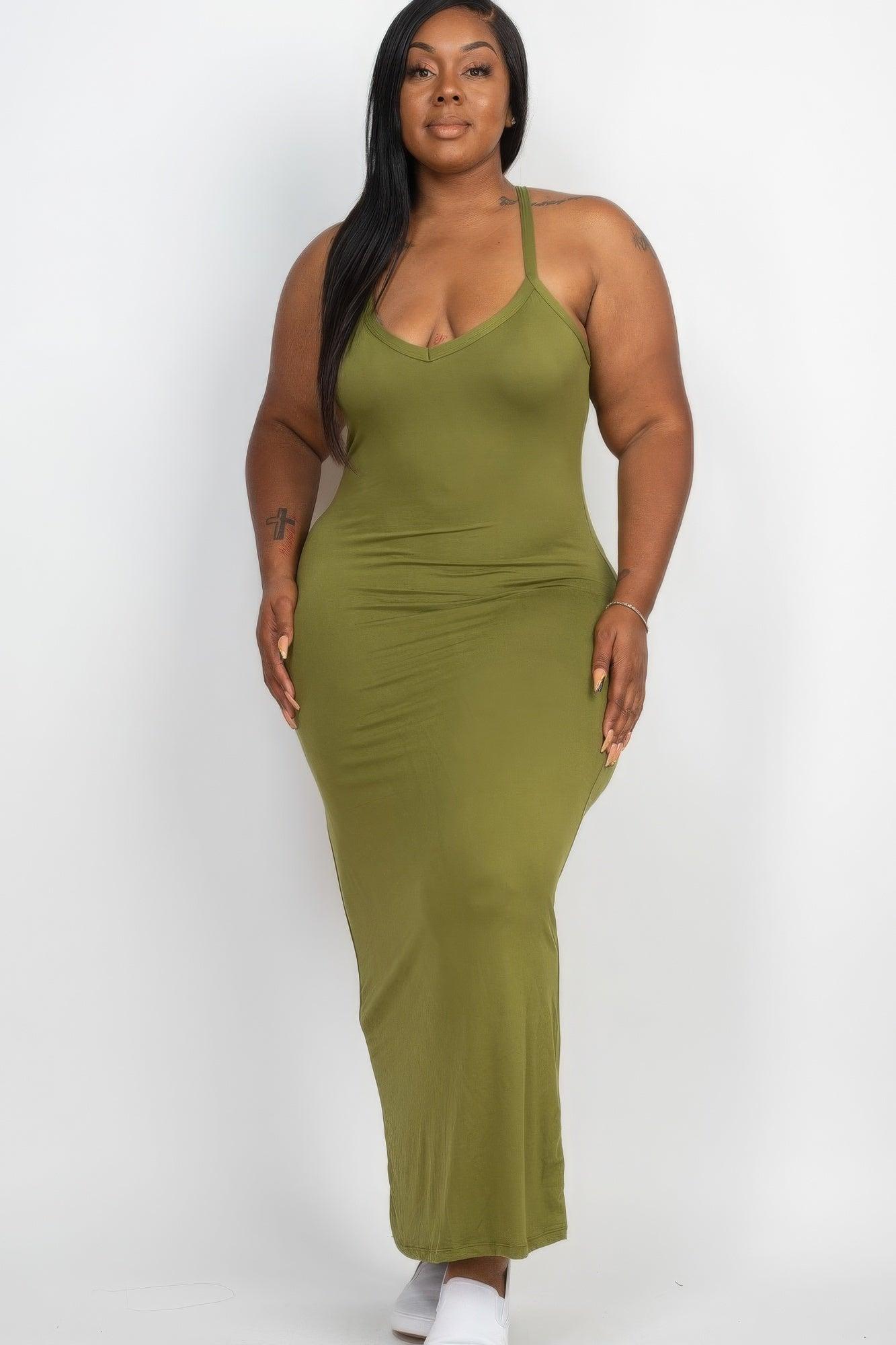 Plus Racer Back Maxi Dress - AMIClubwear