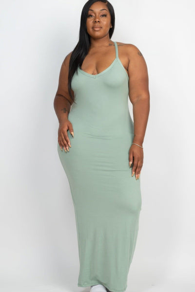 Plus Racer Back Maxi Dress - AMIClubwear