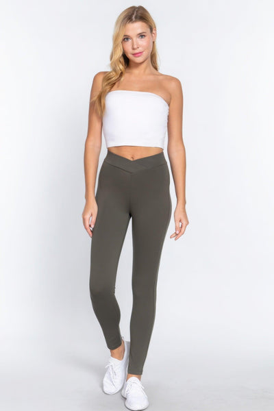 Mid-rise Ponte Pants - AMIClubwear