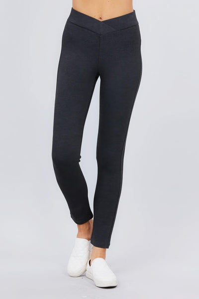 Mid-rise Ponte Pants - AMIClubwear