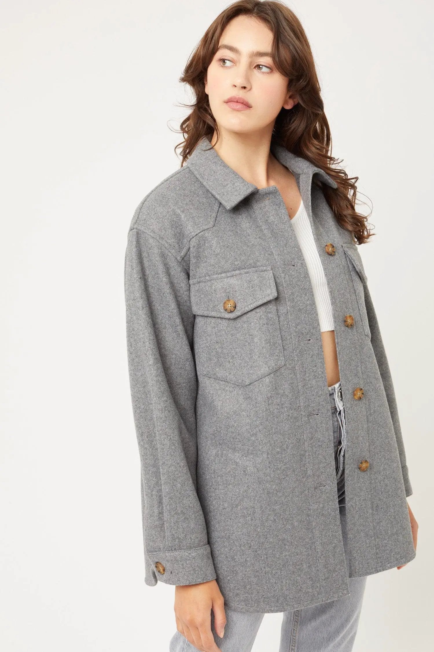 Jq Fleece Oversized Shacket