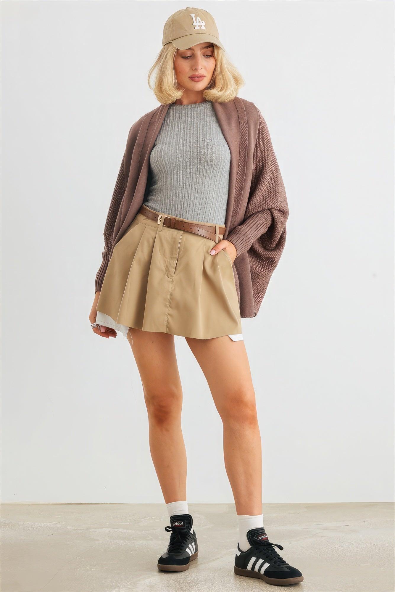 Batwing Sleeve Open Front Cardigan - AMIClubwear