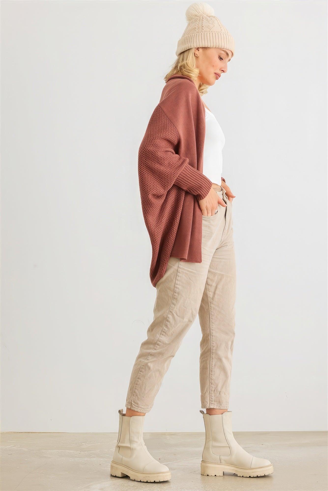 Batwing Sleeve Open Front Cardigan - AMIClubwear