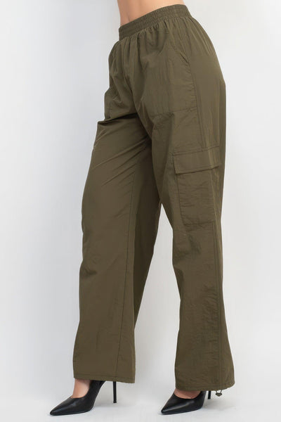 High-rise Cargo Parachute Pants - AMIClubwear