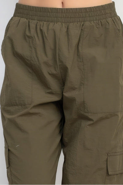 High-rise Cargo Parachute Pants - AMIClubwear