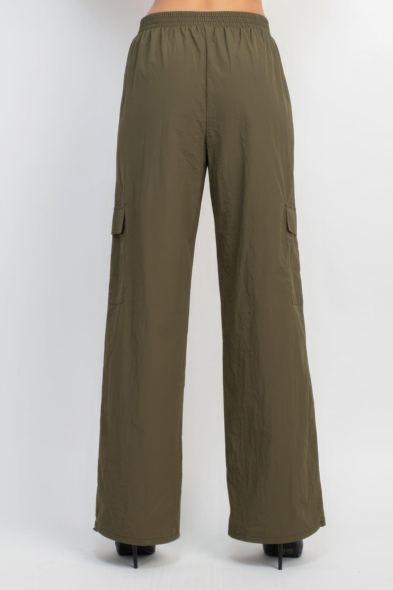 High-rise Cargo Parachute Pants - AMIClubwear