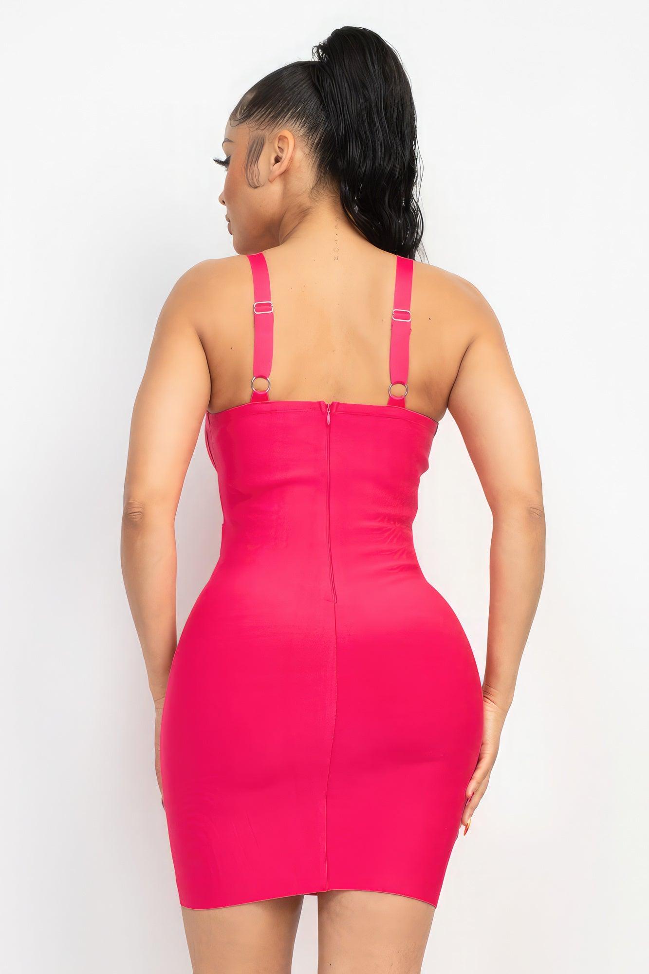 Sweetheart Wide Strap Bandage Dress - AMIClubwear