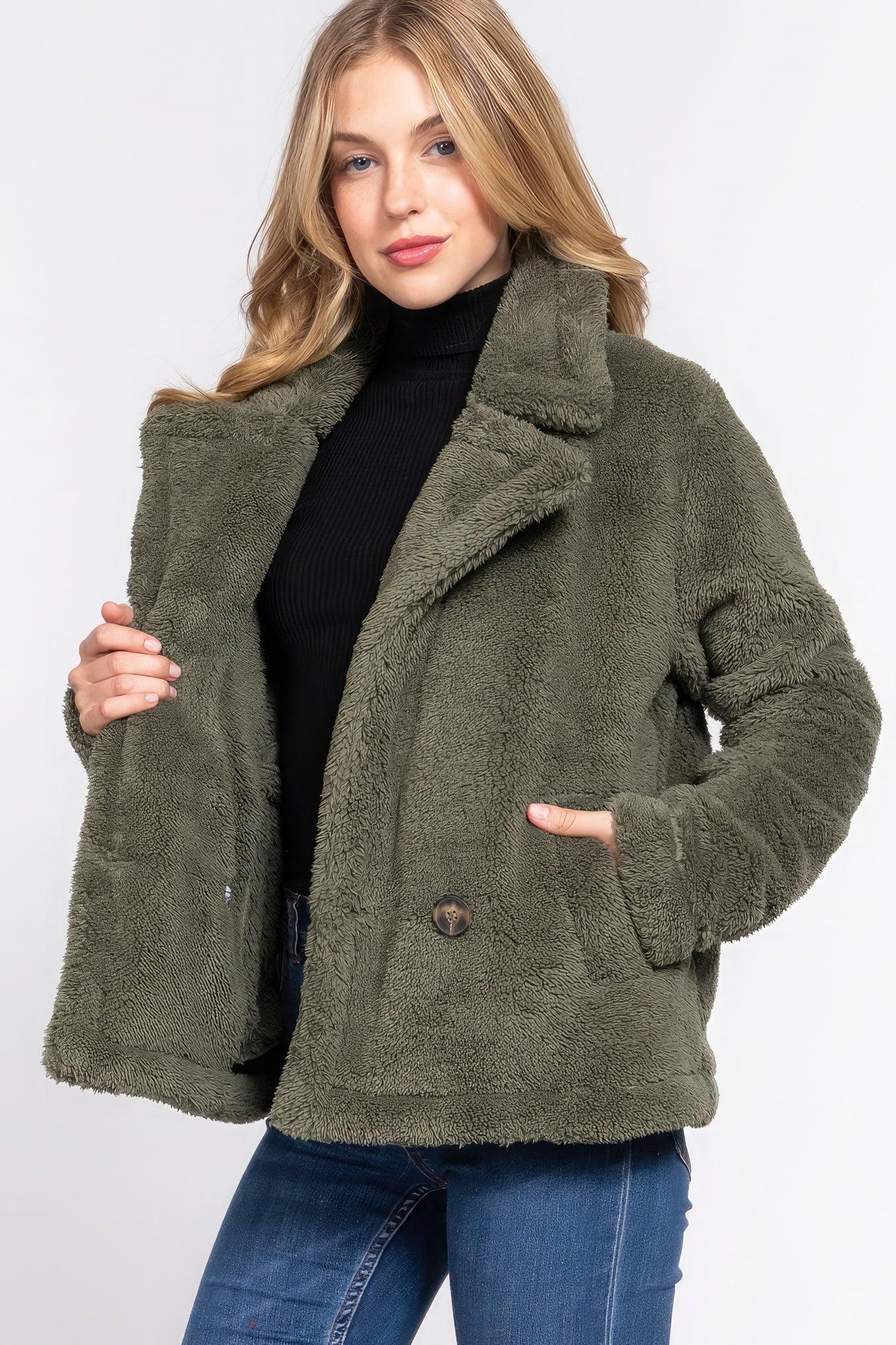 Faux Fur Sherpa Jacket - AMIClubwear