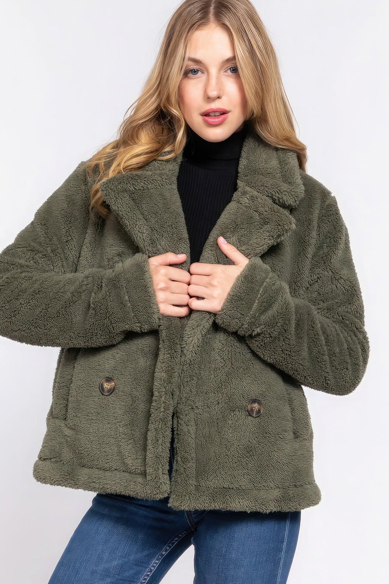 Faux Fur Sherpa Jacket - AMIClubwear